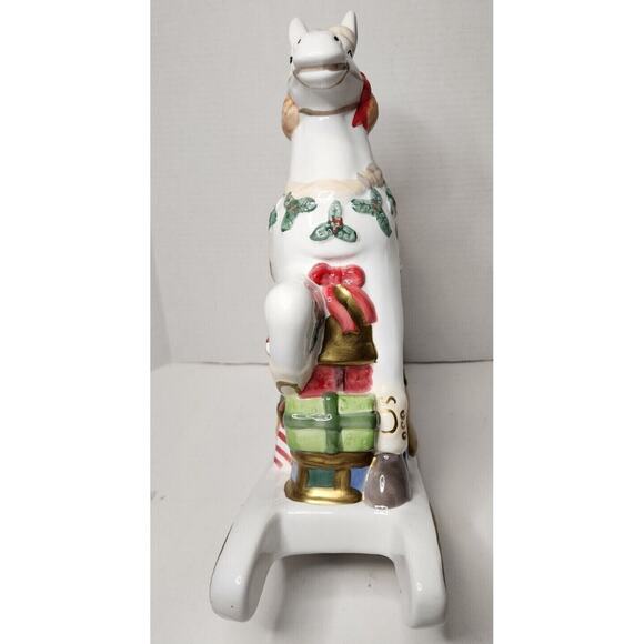 Musial Rocking Horse BEALS PALAIS ROYAL STAGE CHRISTMAS BEARS LARGE PORCELAIN - Picture 4 of 16